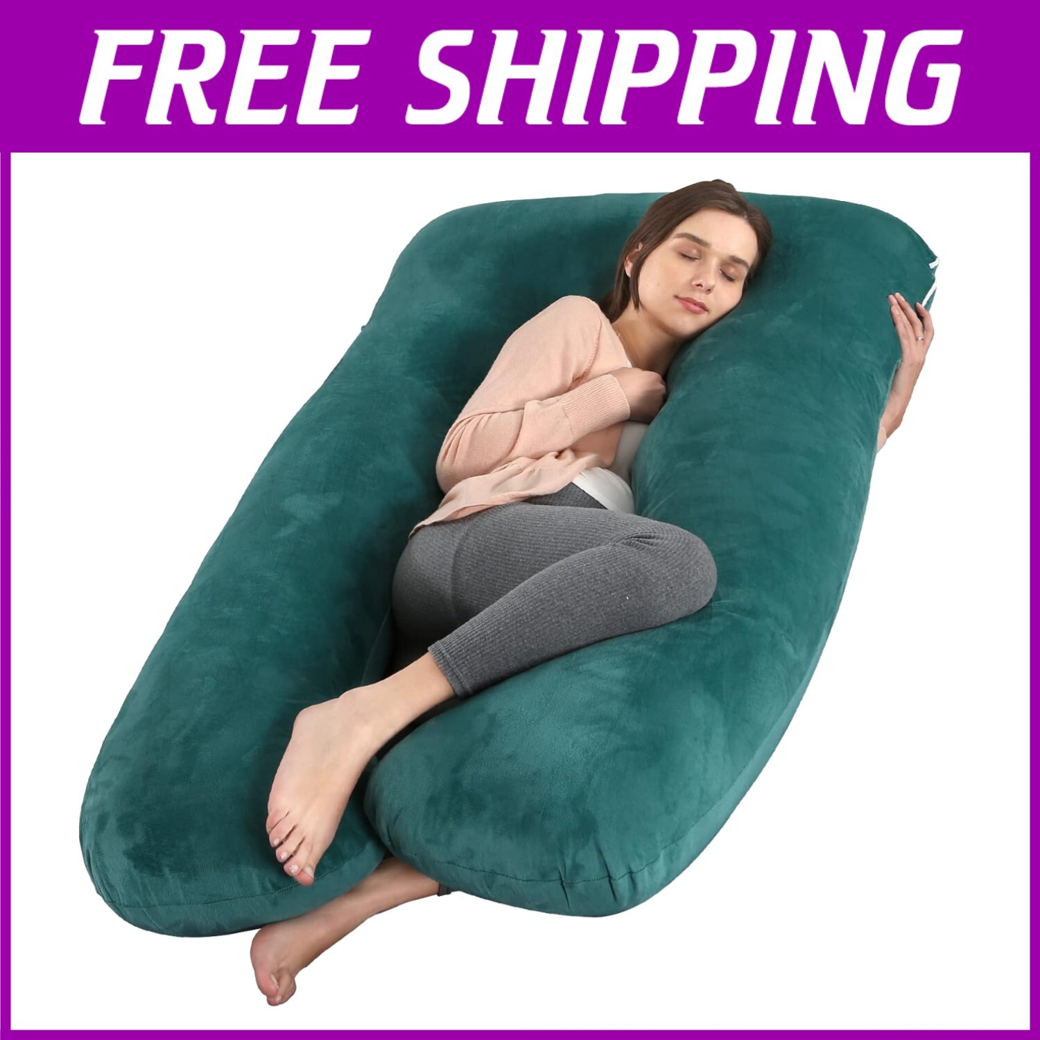 U-Shape Pregnancy Pillow for Full Body Support and Comfort for Moms and Adults