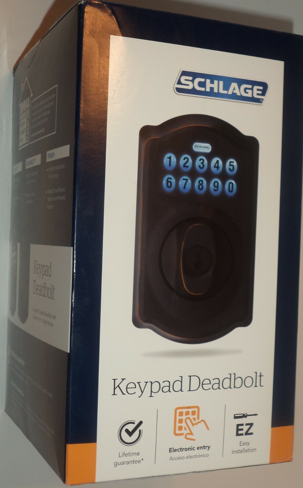 Schlage Camelot Aged Bronze Keyless Electronic Deadbolt Lock