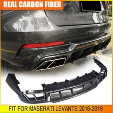 REAL Carbon Rear Bumper Diffuser Lip W/Exhaust Tips For Maserati Levante 2016-19