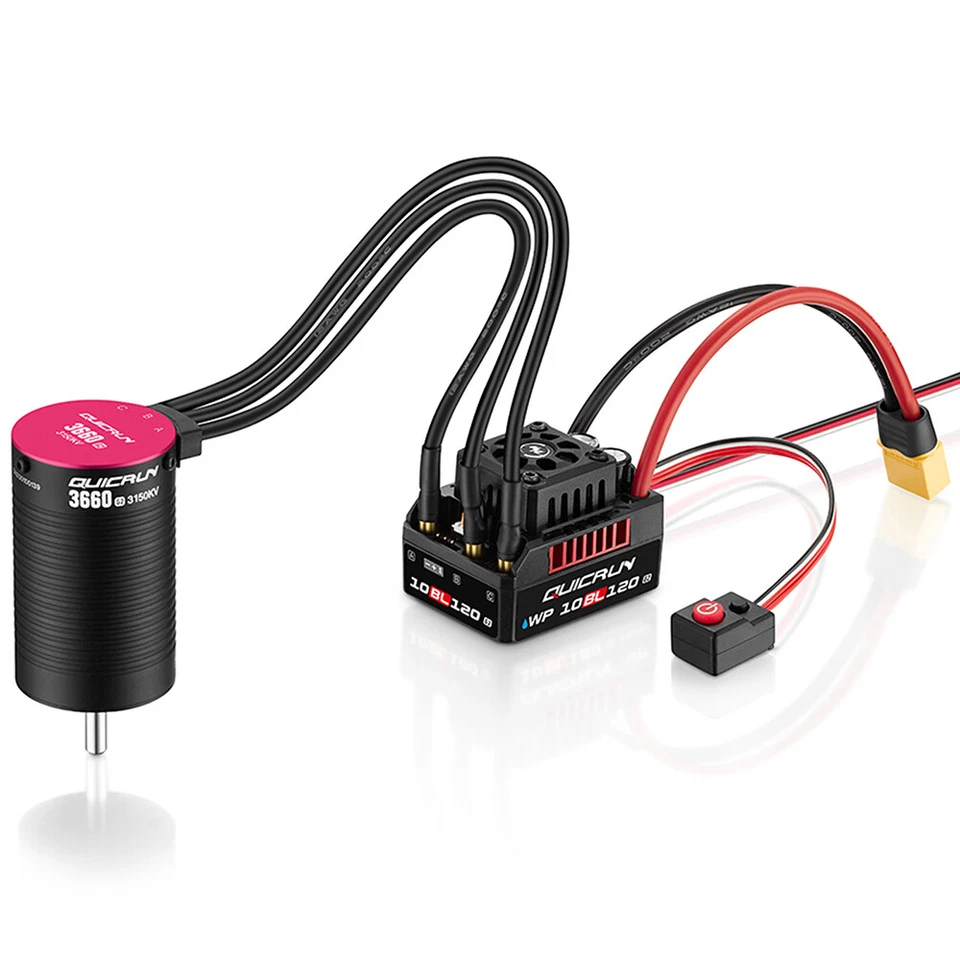 HobbyWing 2-4S 120A Brushless ESC QuicRun 3652 3660 G2 Motor 6V/7.4V5A BEC Combo - Image 3 of 4