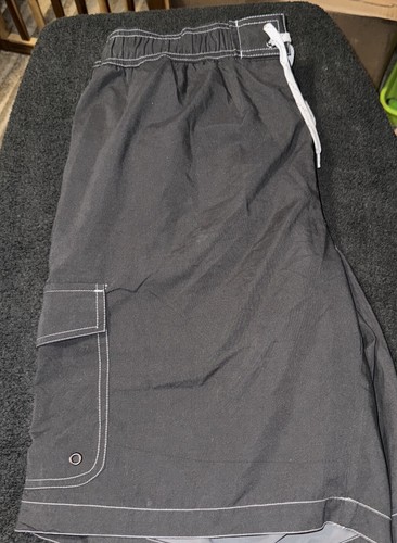St Johns Bay Mens Dark Charcoal Board Swim Shorts Trunks XXL New With Tags - Picture 6 of 11