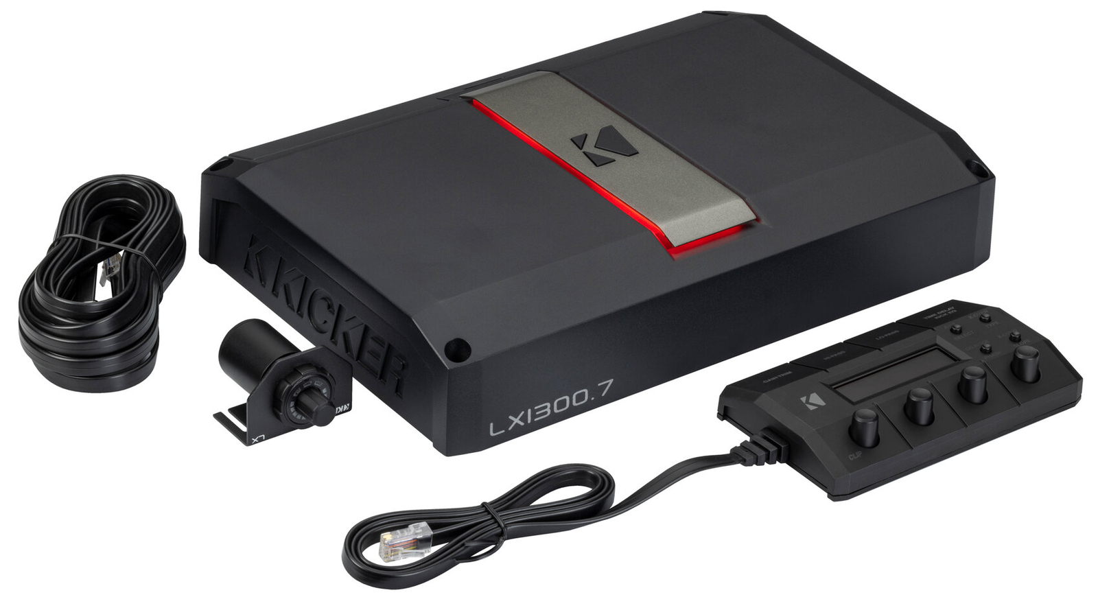 7-канальный автомобильный усилитель звука Kicker 51LX13007 с набором проводов Smart Bass усилитель