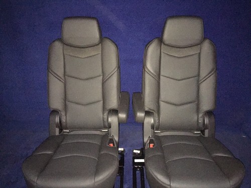 2020 2019 2018 2017 Cadillac Escalade ESV 2nd Row Seats Jet Black Powr Fold Heat - Picture 7 of 8