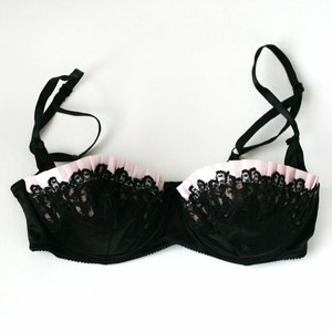 Victoria's Secret Preto Rosa De Renda Elástica Sutiã tamanho 34C | eBay