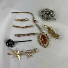 Hair Accessories Lot Of 8 Pins Barrettes Dual Clips Bobby Pin