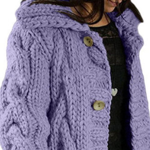 Ladies Loose Chunky Overcoat Women Cable Knitted Winter Baggy Cardigan Sweater - Picture 42 of 72