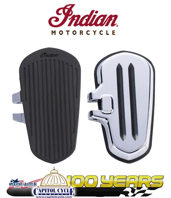 Polaris Passenger Floorboards Chrome With Pads - Pair For Indian Motorcycle, Replace Footpegs