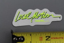 LOCAL MOTION Hawaii Clear Neon Yellow OG Small 80's LM2 Vintage Surfing STICKER