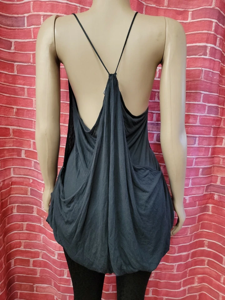 AUTÉNTICO. Top STELLA MCCARTNEY GRIS drapeado trasero sin mangas TALLA IT 38/US 2 #C6 Foto 2 de 4