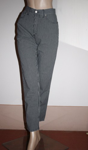 Jeans da donna pantalone Cotton Belt bianco e nero tg 30 44 vita alta  quadretti | eBay