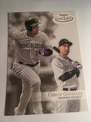 2017 Topps Gold Label Jumbo 5x7 Carlos Gonzalez Rockies 98 #'d 01/49 Class 3
