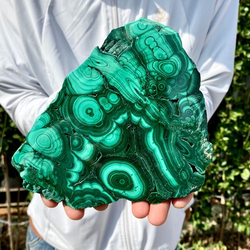 2.16LB Natural Green Malachite Slab Quartz Crystal Slice Ore Specimen Healing - 第 5/13 張圖片