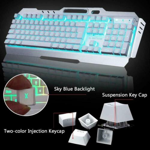 Set mouse tastiera da gioco ricaricabile sensazione meccanica LED arcobaleno - Foto 9 di 15