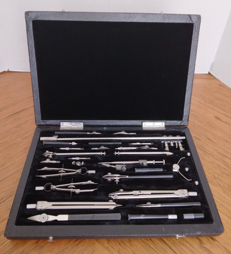 Soviet Writing Instruments Vintage USSR Russian DRAWING INSTRUMENTS Set «Готовальня» in Case 13
