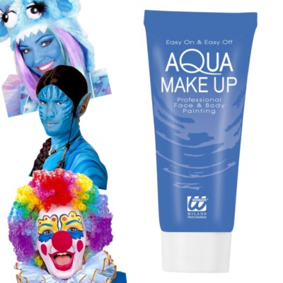 Müller Theater Make Up Farbe Blau – 25 G Fasching & Halloween Schminke, Hochdeckend & Wasserfest