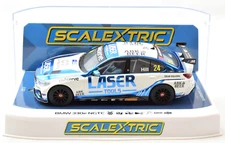 Scalextric "Laser Tools" BMW 330e NGTC DPR W/ Lights 1/32 Scale Slot Car C4526