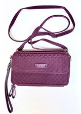 Vera Bradley Crossbody Gloxinia Purple Iconic RFID All in One Purse Travel