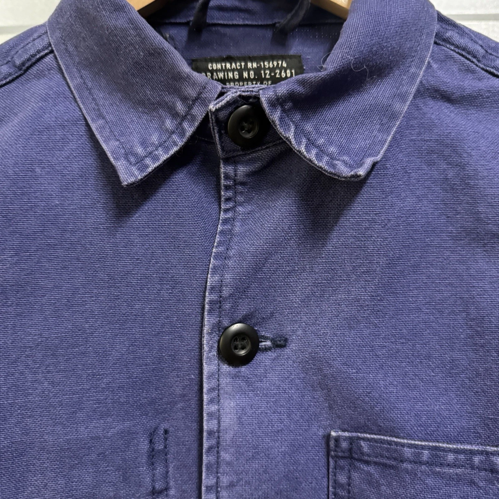 Imogene + Willie Jack Jacket French Blue Cotton Canvas Chore Coat Men’s XS USA - product detail image 7