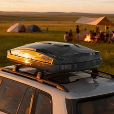 15.5 Cubic Feet Car Rooftop Cargo Box Carrier Roof Mount Travel Luggage Storage.