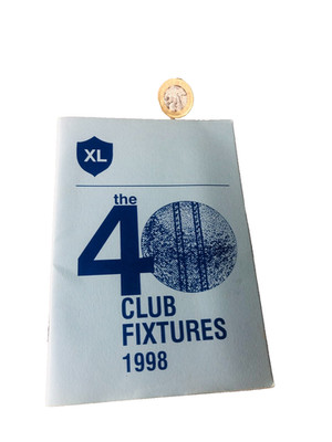 Cricket Handbuch Fixture Card The 40 Club 1998 Vintage ra