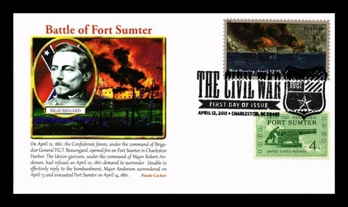 DR JIM STAMPS US COVER BATTLE OF FORT SUMTER CIVIL WAR FDC COMBO PANDA CACHET