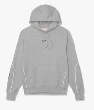 Nike NOCTA Drake Grey Heather/Cobalt Tint Pullover Hoodie Size XS DX2837-063