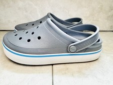 crocs crocband clogs grey and white mens size 6, womens size 8