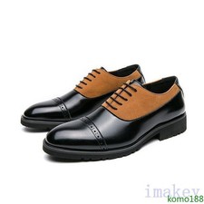 Mens Faux Leather Patchwork Shoes Round Toe Lace Up Leisure Formal Club Business