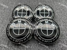 4pcs Competition Sport All Black Edition 54mm 68mm Hub Alloy Wheel Center Caps