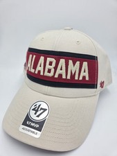 '47 MVP Brand ALABAMA Crimson Tide Cream Embroidered Strapback Hat - NEW