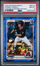 2020 Bowman Draft Chrome Sapphire Edition #BD114 Corbin Carroll PSA 8