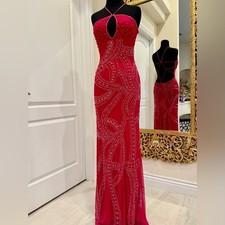 Shocking fuchsia Hand Beaded Evening Gown - Elegant Women's Formal Dress