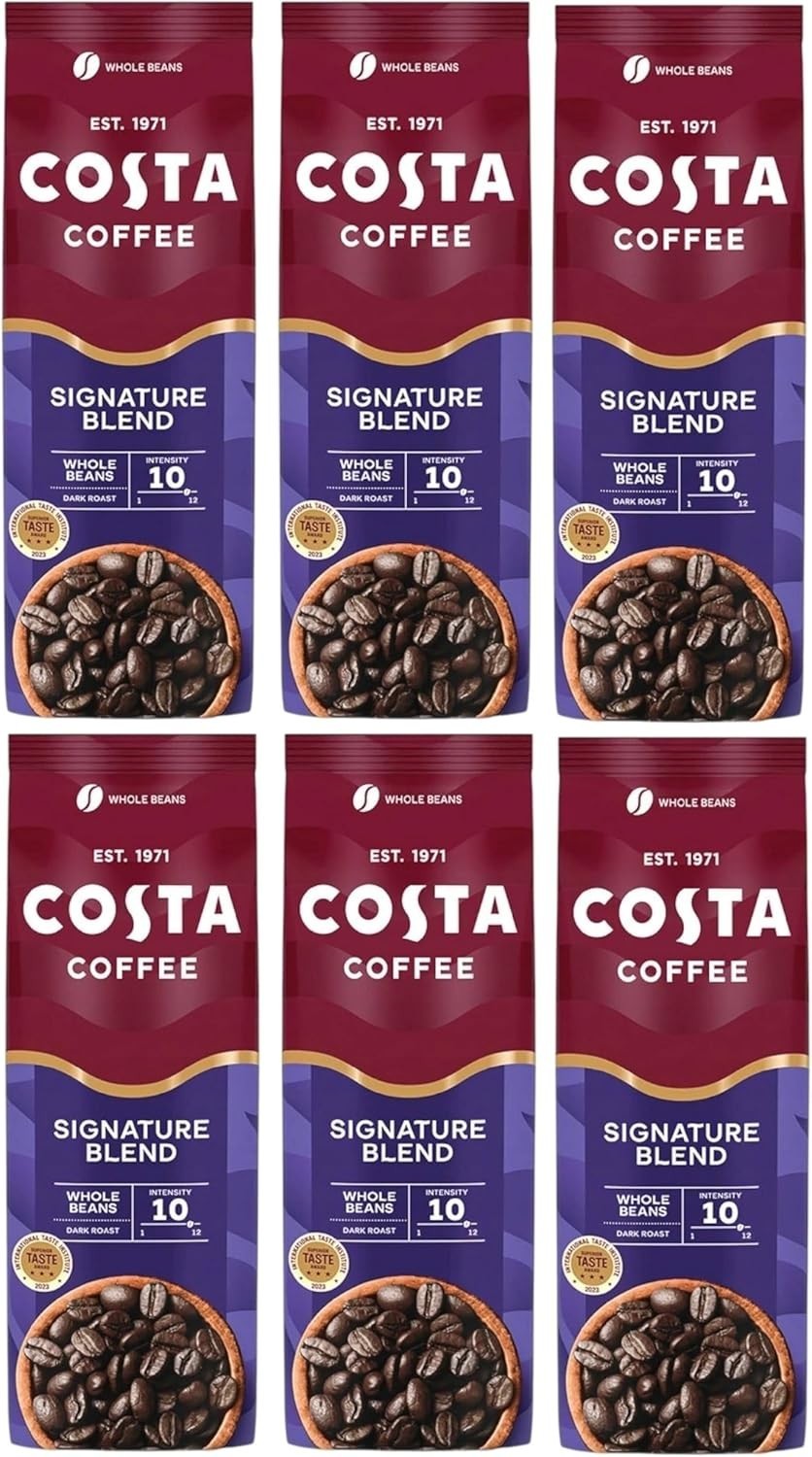 Costa Coffee Signature Blend Dark Roast Coffee Beans 6 x 1kg