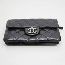 CHANEL Mini Matelasse Chain Shoulder Bag Lambskin 18th Silver Hardware 288807