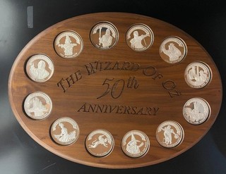 RARE Wizard of Oz 50th Anniversary 2 oz Silver Rounds 12 Piece Set