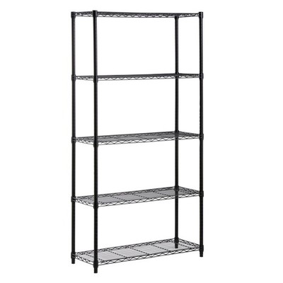 Honey-Can-Do 5-Tier Black Wire Shelf, NSF, 200 lb/Shelf, 36x14x72 In SHF-01442