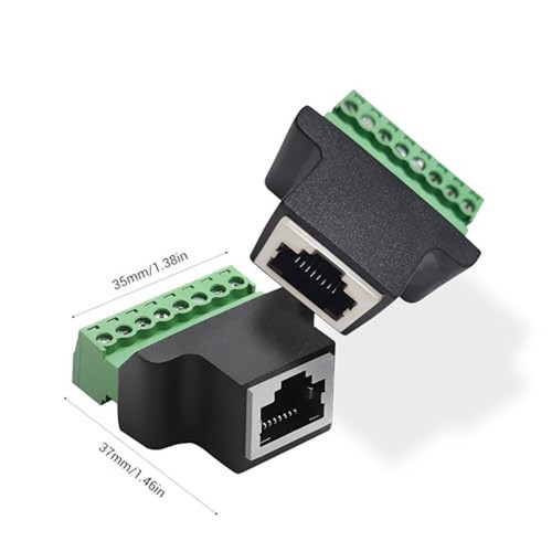 Female For RJ45 to 8 Pin Terminal Block Adapter for Network Connectivity - Afbeelding 4 van 8