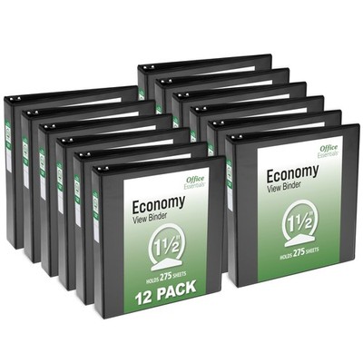 Office Essentials Economy View 3 Ring Binders 1.5 Round Rings 2.1 Spine