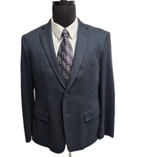 Versace Bird's-Eye Blazer 40 Blue 2-Button Notch-Lapel