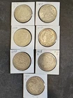 7 LOT Morgan 90% Silver Dollars Mixed Circulated Dates SEE PICS for Condition