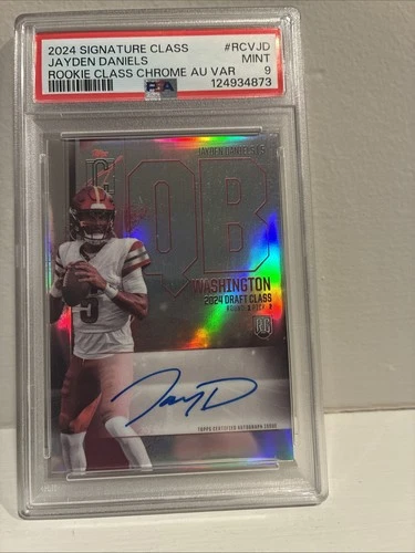 2024 Signature Class Jayden Daniels Rookie Class Chrome Au Variant Auto PSA 9