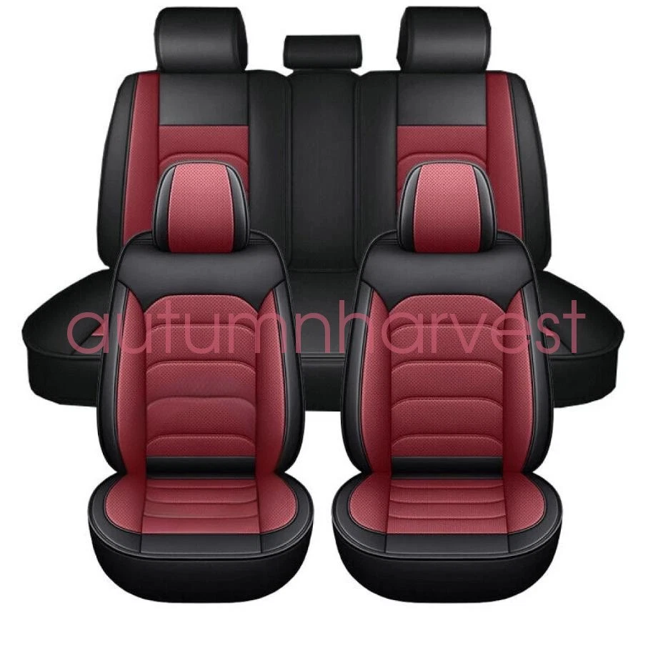 For BMW Car Seat Cover Full Set 5-Seat Leather Front & Rear Protector Cushion - Image 3 of 4
