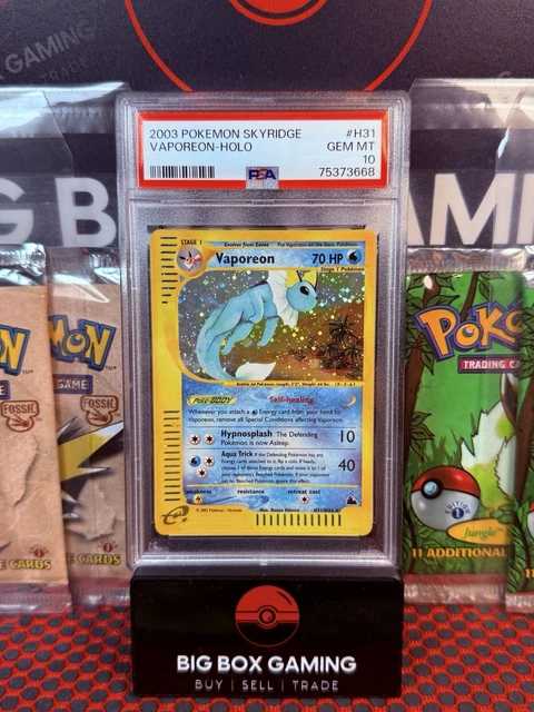 2003 Pokemon Skyridge Vaporeon Holo H31/H32 PSA 10 Gem 💦