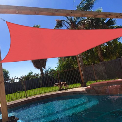 #ad Red Rectangle Sun Shade Sail Awning Pool Deck Yard Canopy Custom Size 5#x27; 24#x27; $223.85