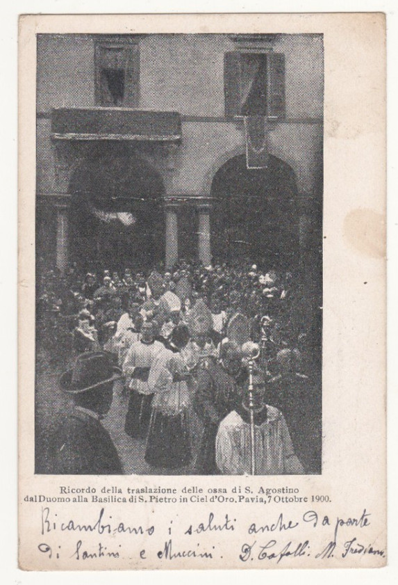 Cartolina - Pavia - Processione Ricordo Ossa di S. Agostino
