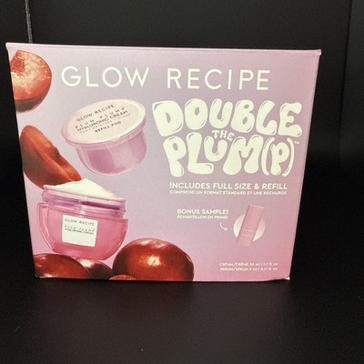 GLOW RECIPE ~Double The Plum(p) Kit~Plum Plump Refillable 3Pc Gift Set~NIB