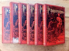 IN DARKEST AFRICA - HENRY M STANLEY. 6 VOLUME SET. 1890 FIRST EDN. MAPS, ILLUST