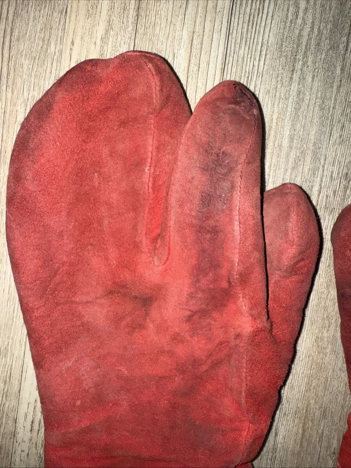 Guantes de 3 dedos de colección Shooter para hombre de gamuza roja aislados militares? Guantes Mitones Foto 2 de 4