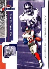 2001 Fleer Game Time Amani Toomer #104 New York Giants Football Card