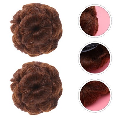 2 Pcs Chaotischer Dutt Haarteil Hochsteckfrisur Haar-accessoires Haarknoten